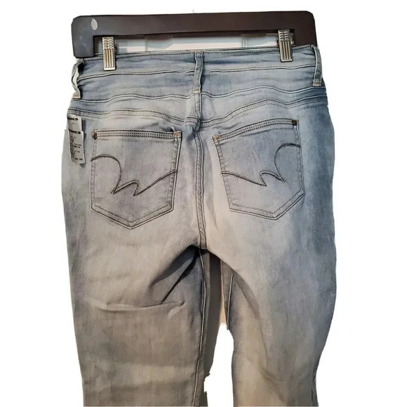 Indigo Rein Jeans Juniors Distressed Skinny Light Blue Size 0 W23 X L27 Womens - Picture 5 of 5